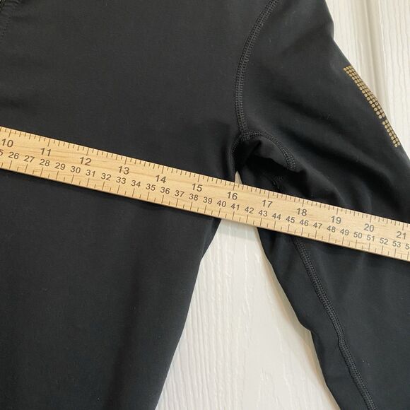 Nike Golf Womens Size Medium Black And Gold Dri-FIT Stretch Half-Zip Thumb Holes - Picture 8 of 9